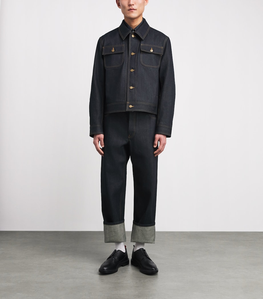 Thom Browne Mens Selvedge Denim Jacket Navy Image 2