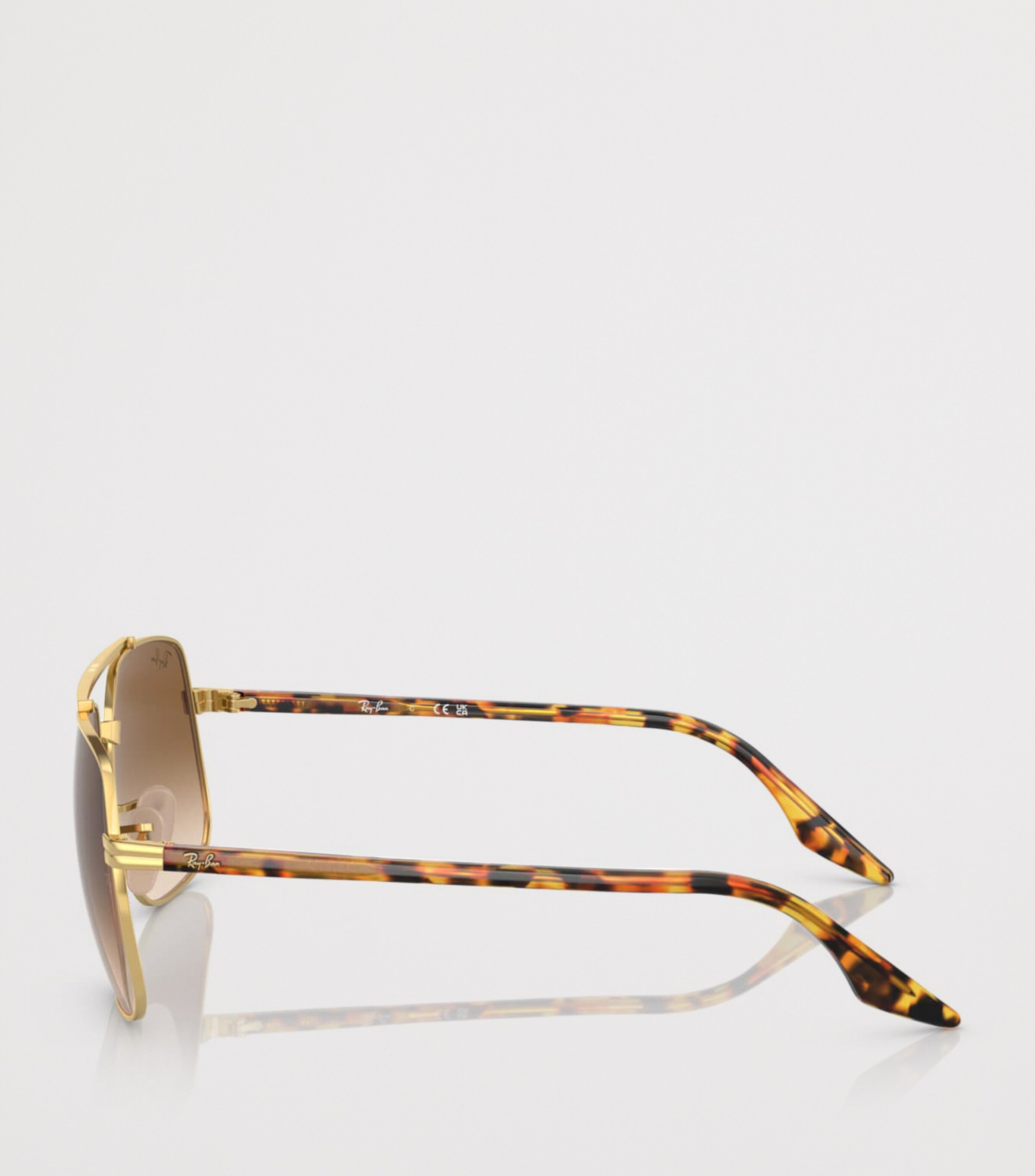 Ray-Ban Rounded Pilot Sunglasses Gold Image 3