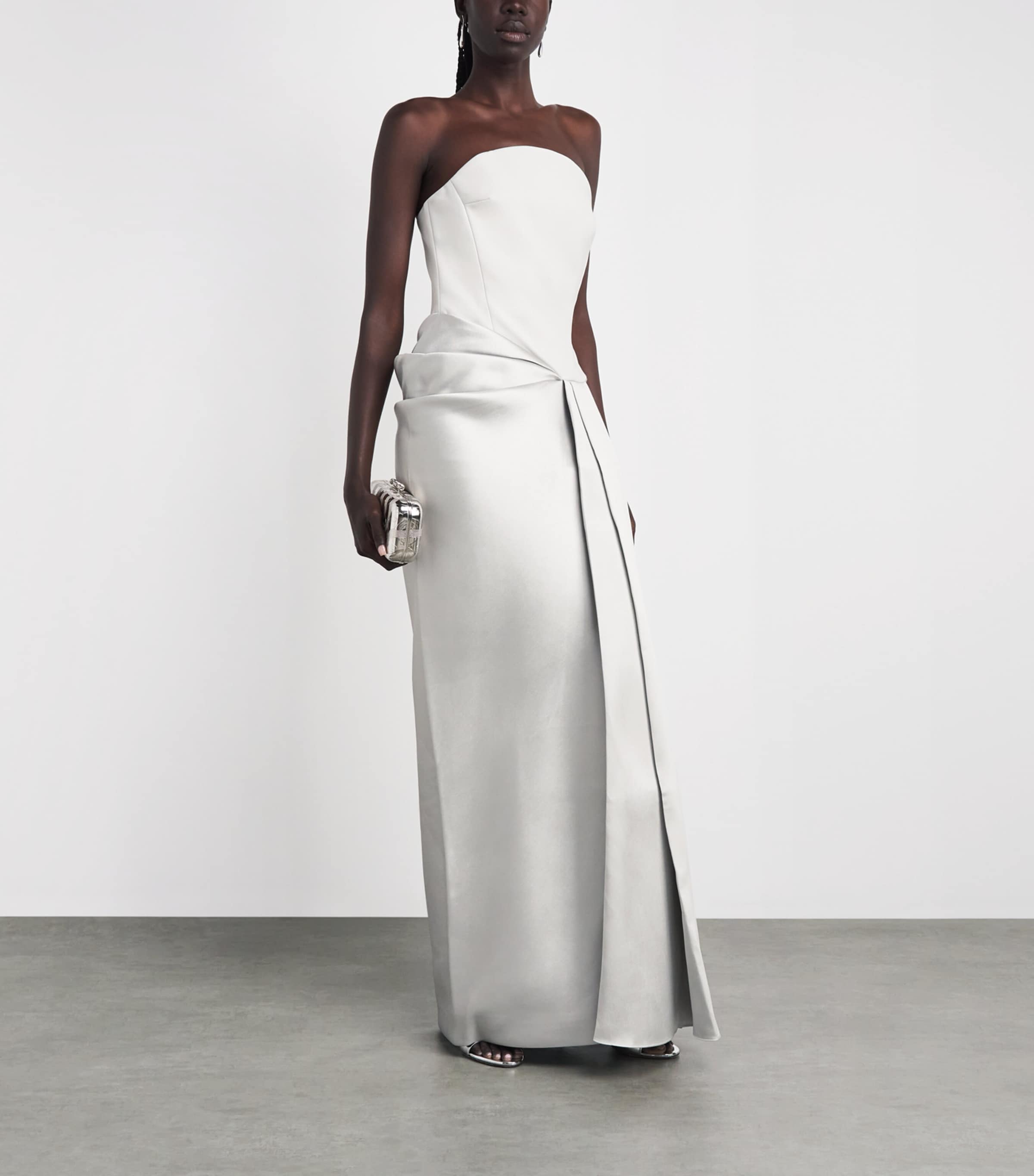 Solace London Womens Corseted Seri Gown Platinum Image 2