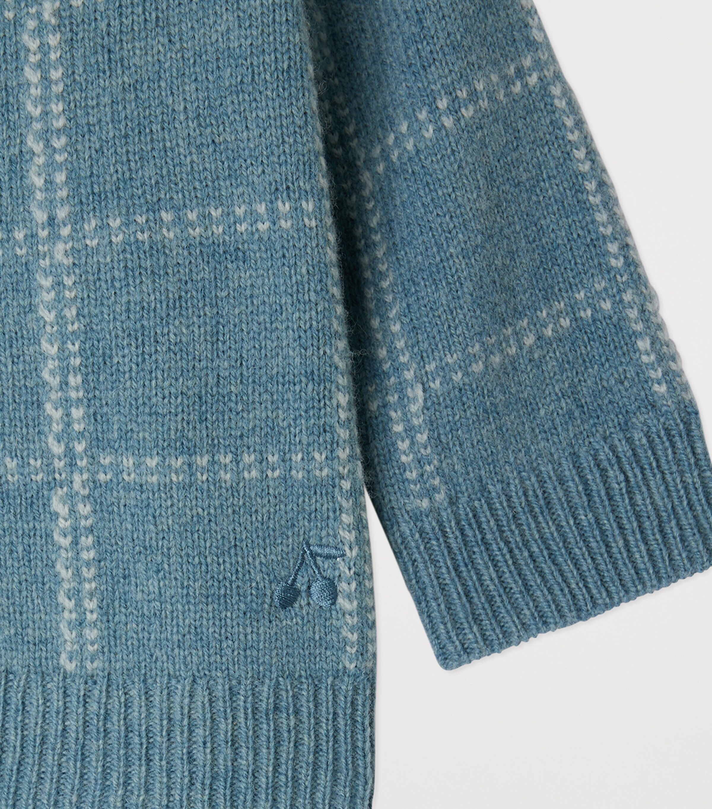 Wool Plaid Jodina Cardigan (24-36 Months) BLEU AQUA Image 3
