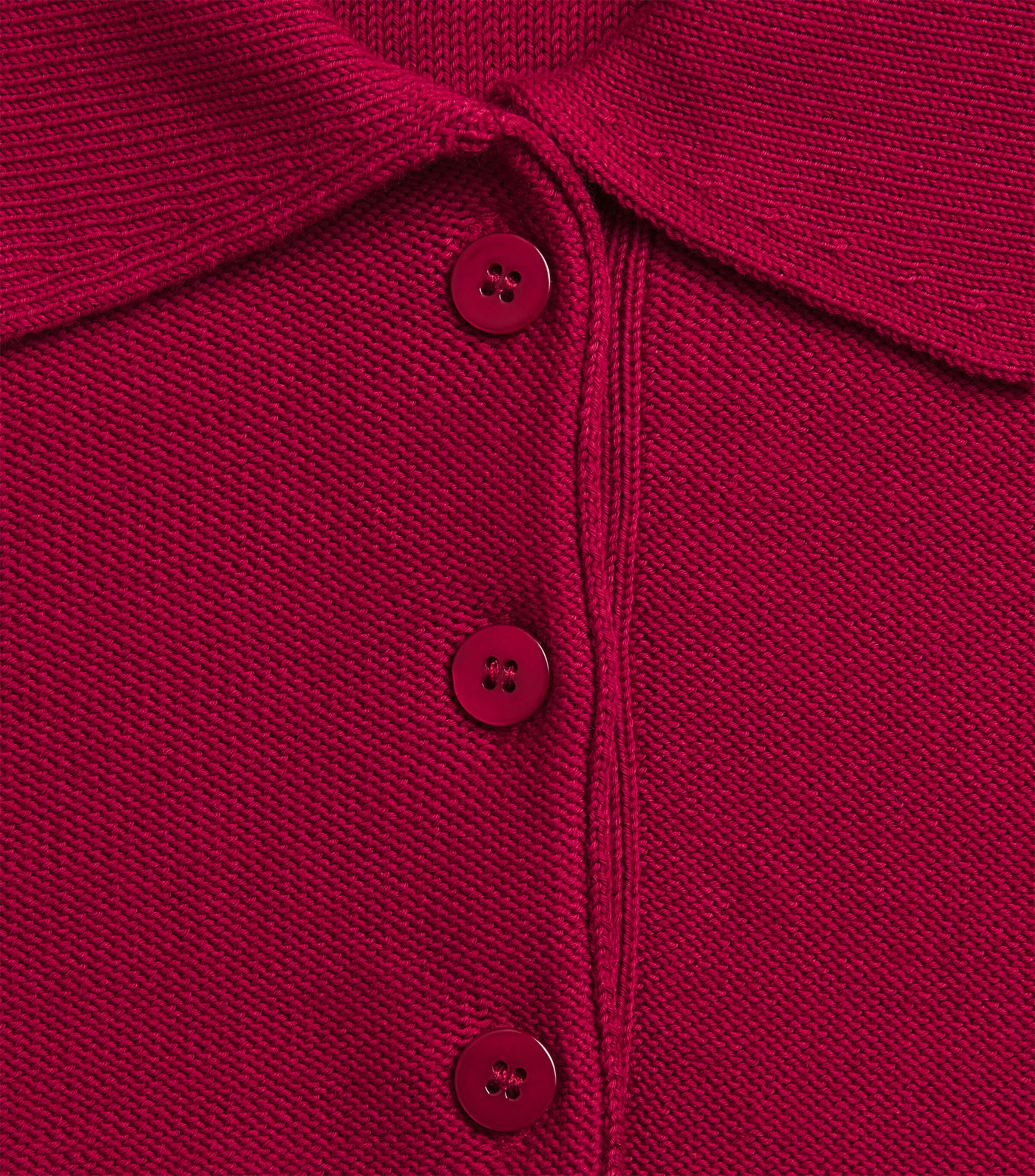 MM Womens Stretch-Cotton Knitted Polo Shirt Red Image 6