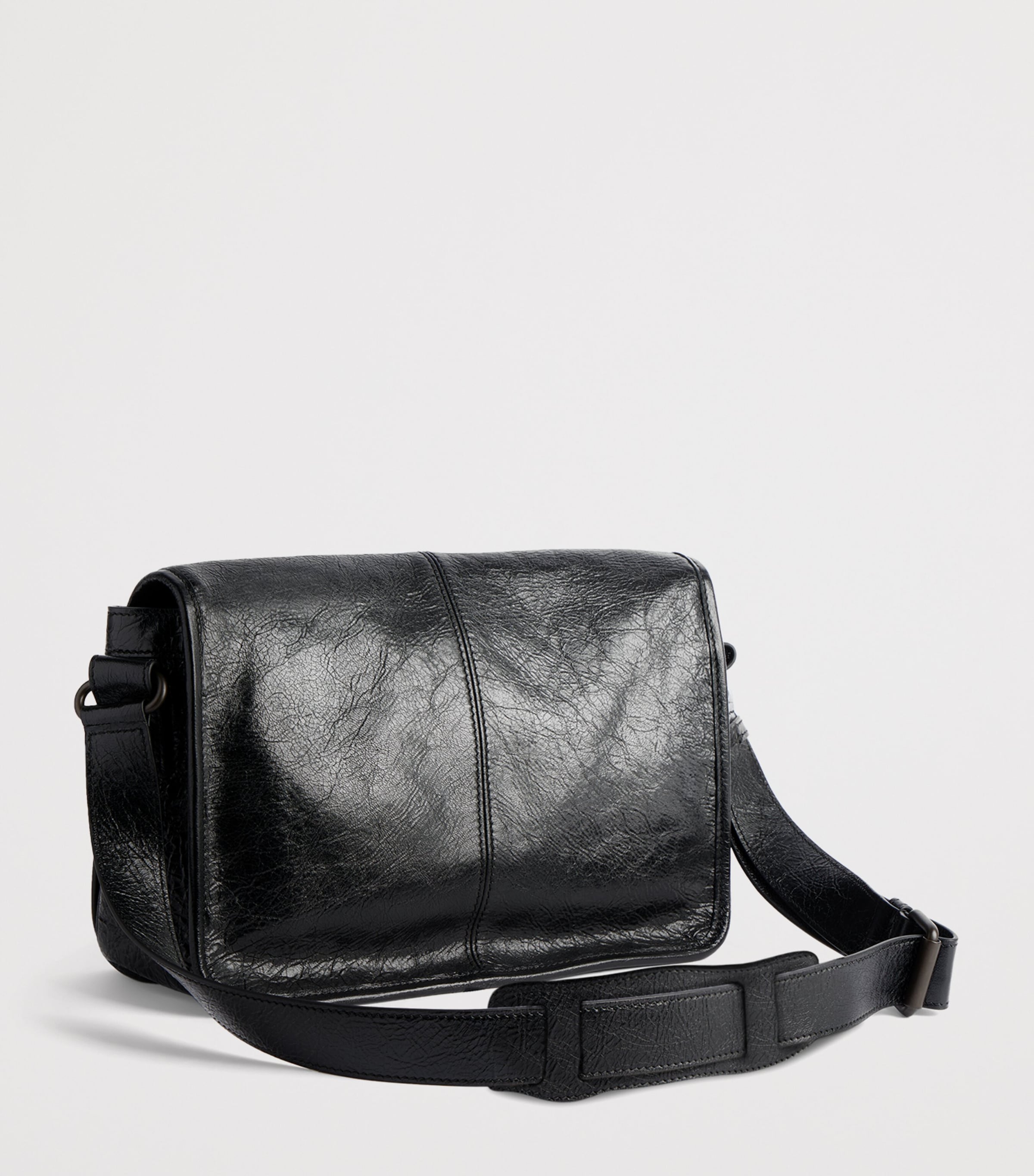 Balenciaga Black Crinkled Calfskin Le City Messenger Bag | Harrods US