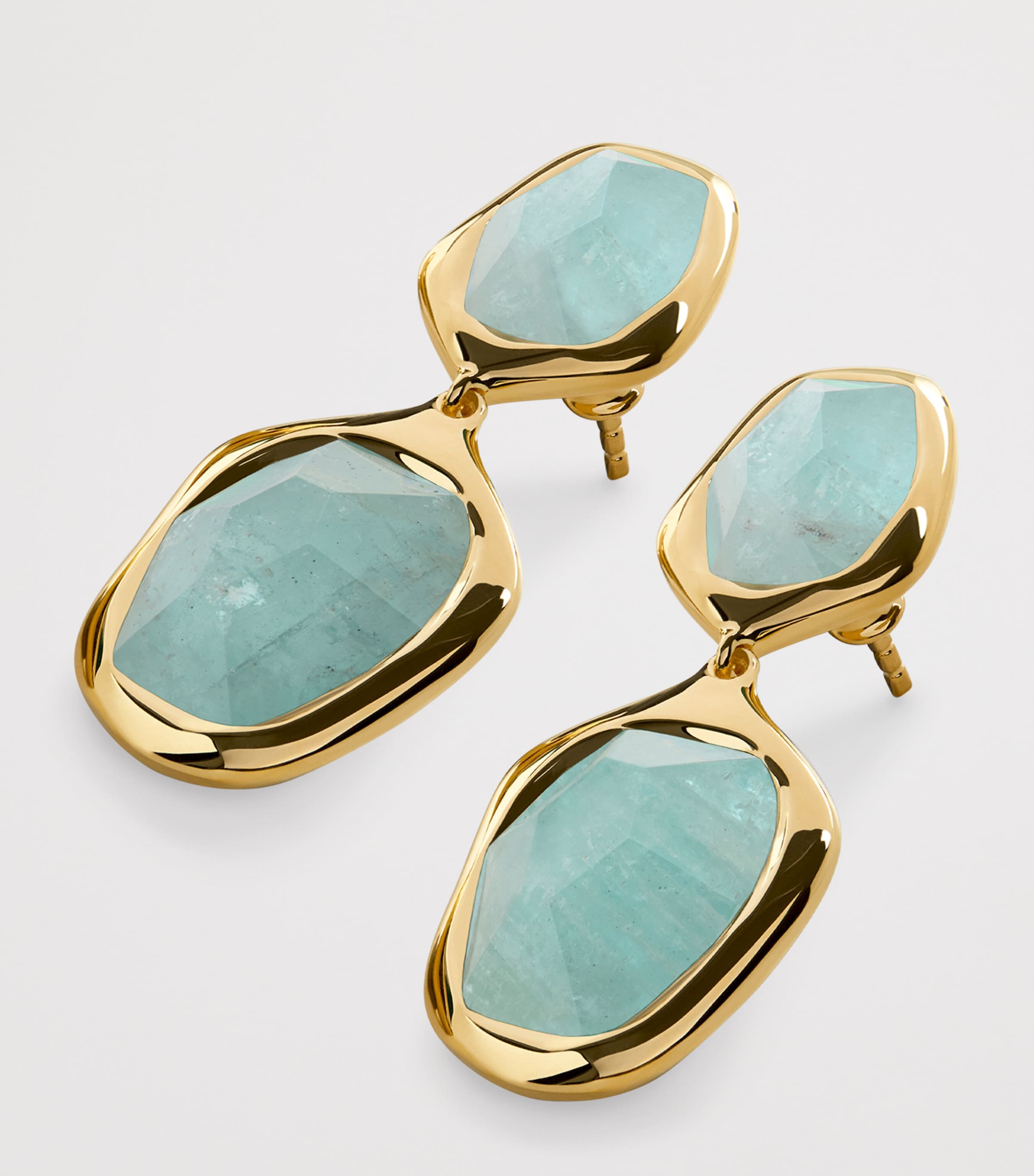 Monica Vinader Gold Vermeil and Aquamarine Odyssey Cocktail Earrings Gold Vermeil Image 2