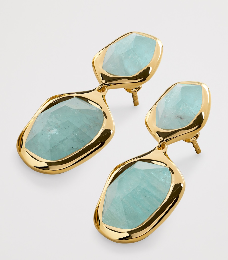 Monica Vinader Gold Vermeil and Aquamarine Odyssey Cocktail Earrings Gold Vermeil Image 2