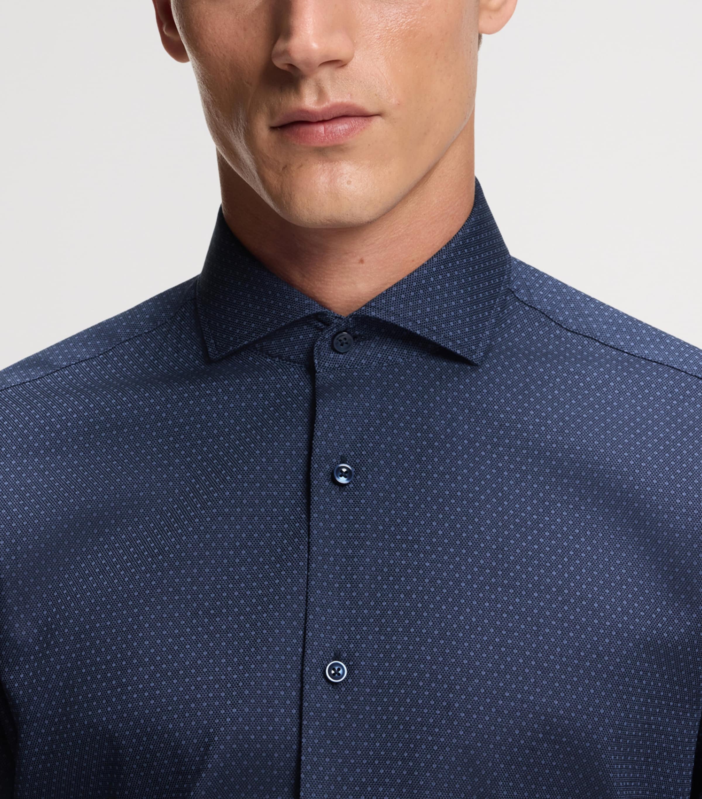 BOSS Mens Cotton Polka-Dot Shirt Image 5