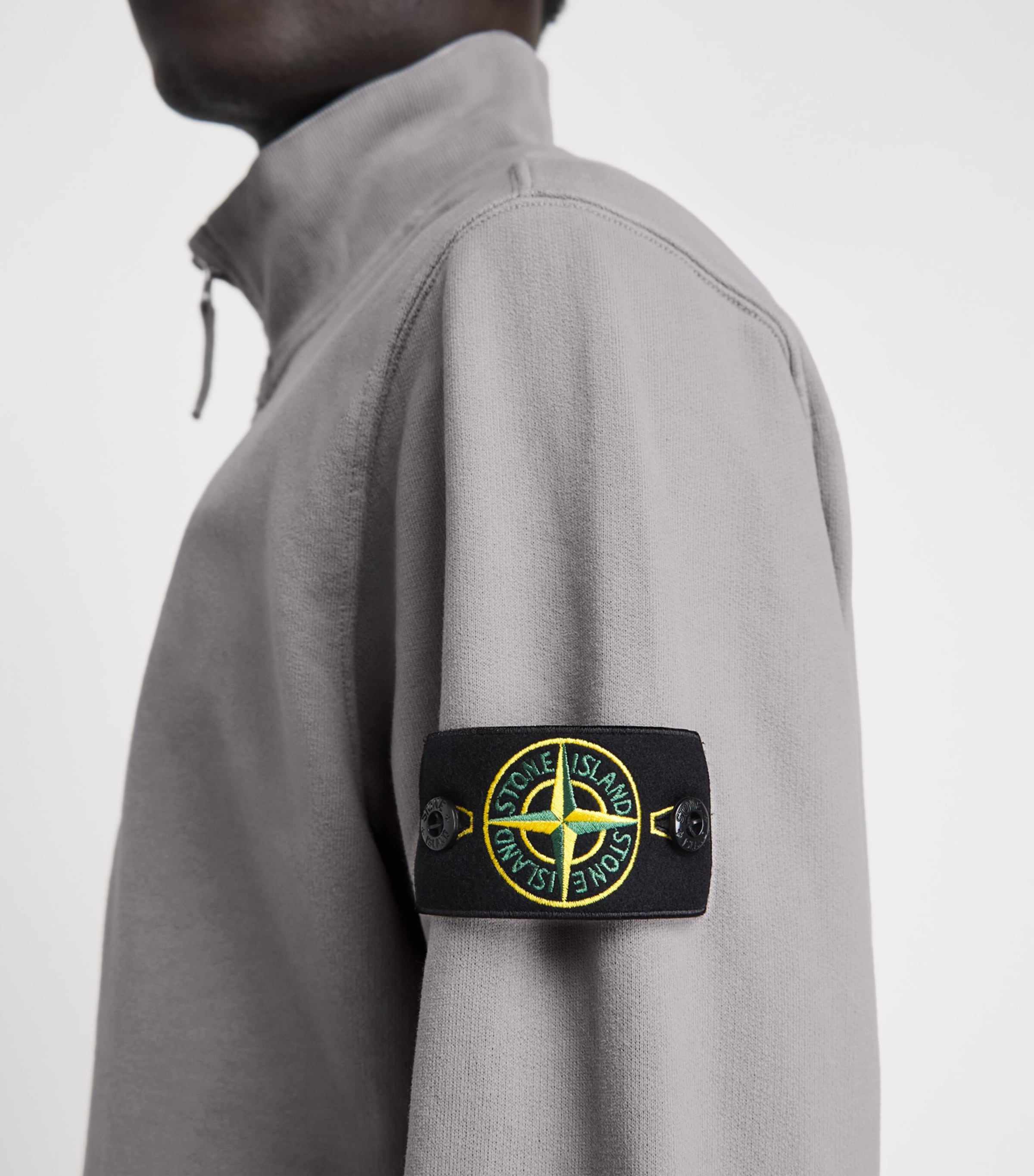 Stone Island Mens Organic Cotton Half-Zip Sweater Image 3
