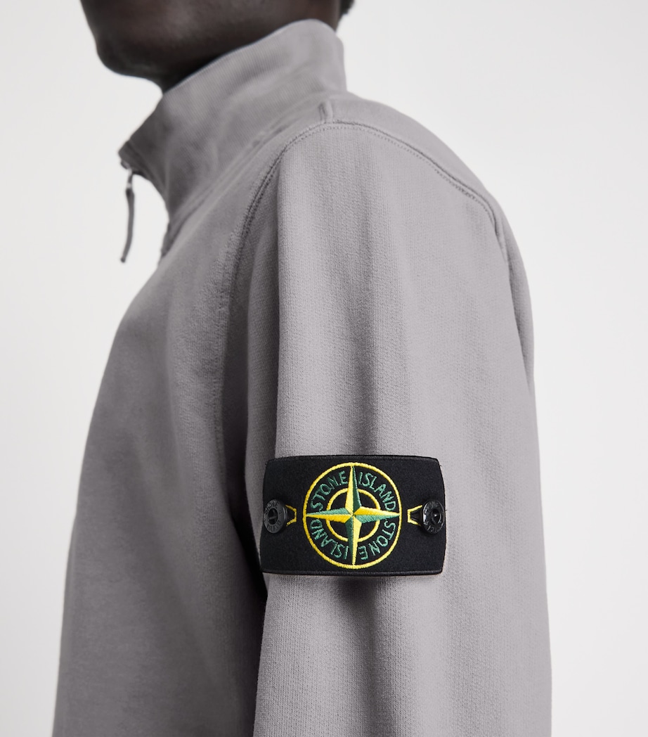 Stone Island Mens Organic Cotton Half-Zip Sweater Image 3