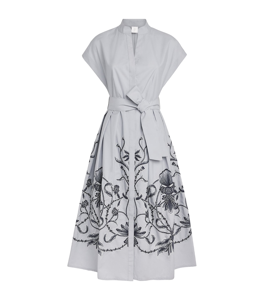 Eleventy Womens Cotton Embroidered Midi Shirt Dress Nuvola Image 1