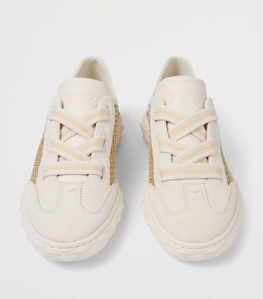 Jimmy Choo Diamond Light Flex Leather-Mesh Sneakers V Gold/latte Image 7