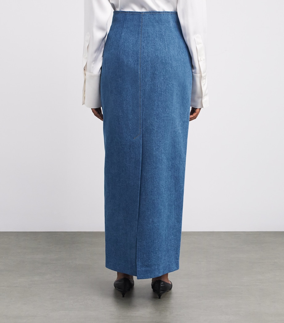 Denim Reid Maxi Skirt STONE WASH Image 4