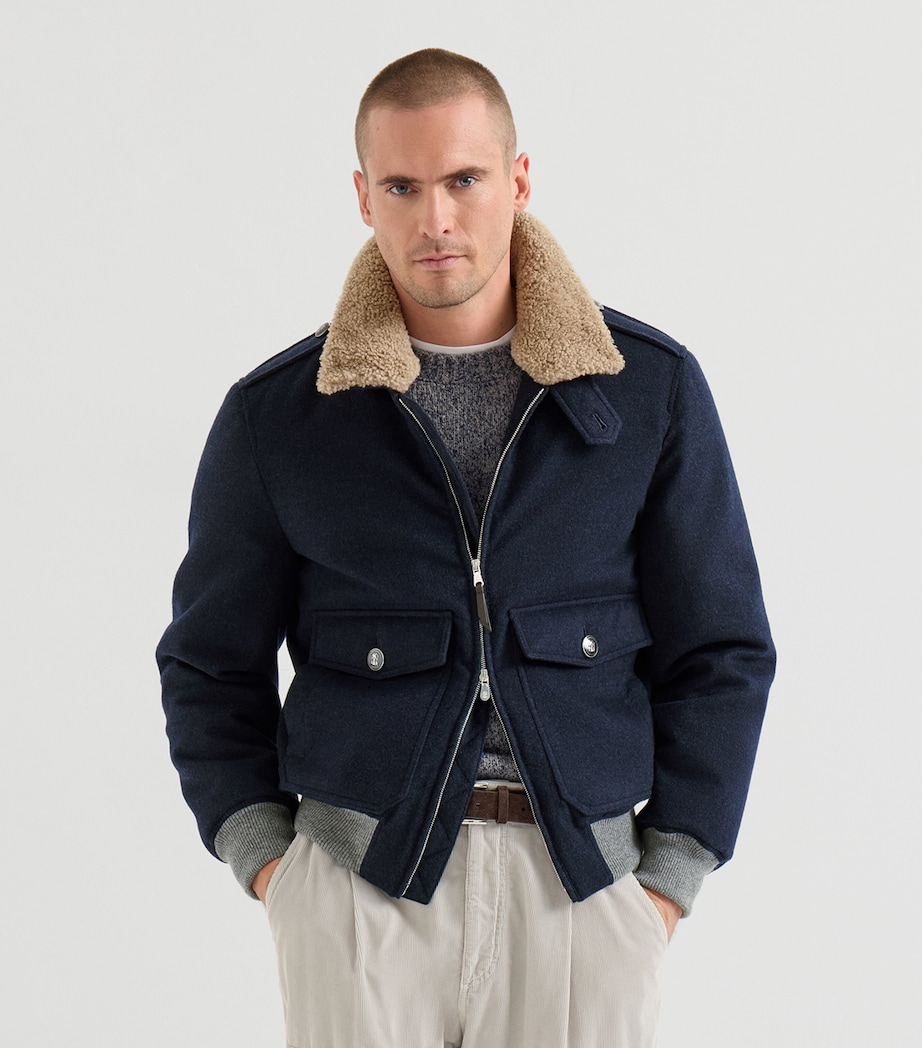 Brunello Cucinelli Mens Cashmere Bomber Jacket Image 2