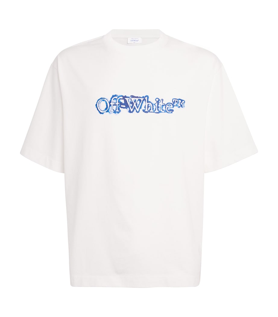 Off-White Mens Cotton Cloudy Arrow Skate Logo T-Shirt White Nauti Image 1