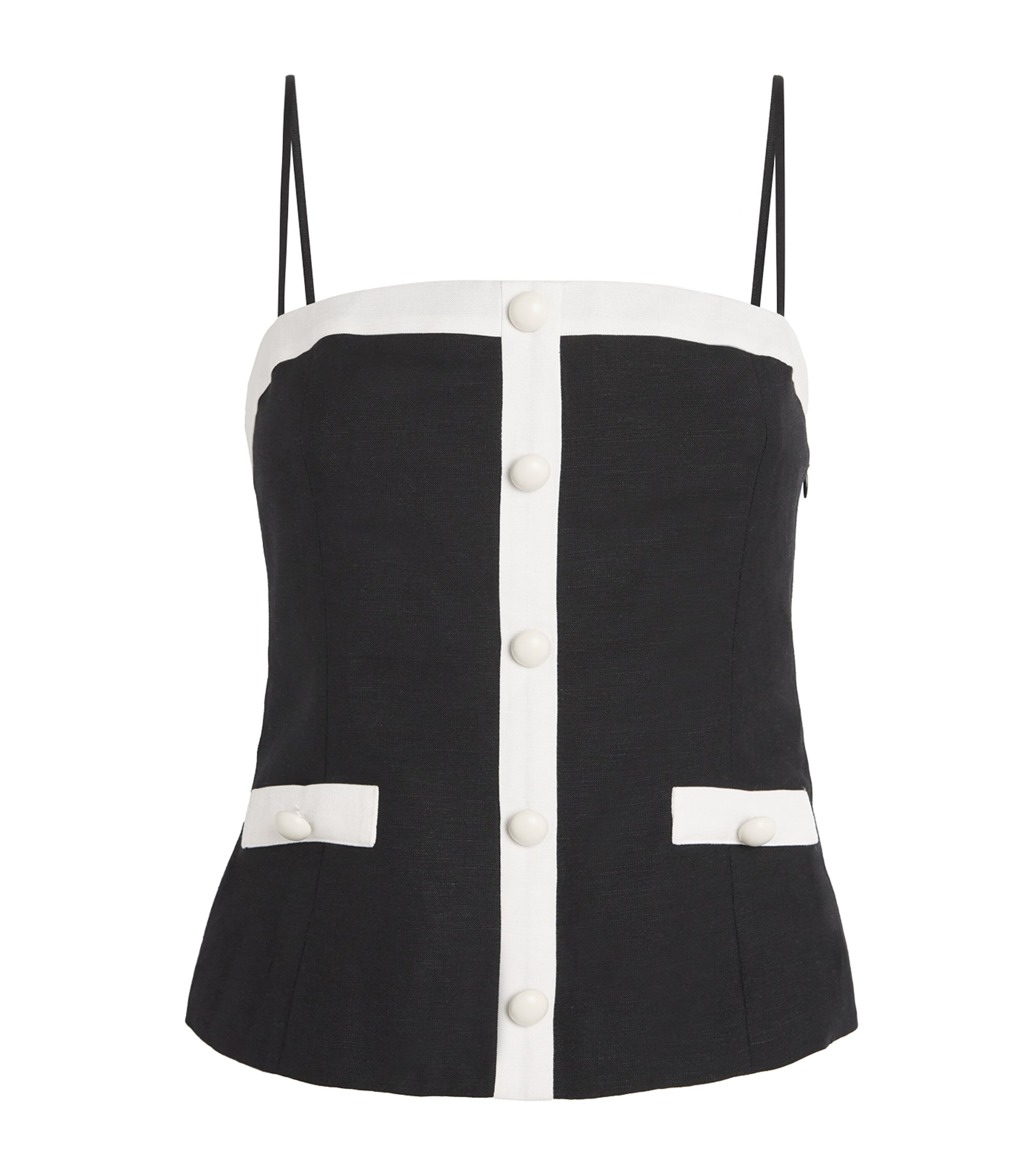 Simkhai Eleanor Button Down Cami Top In Black Multi