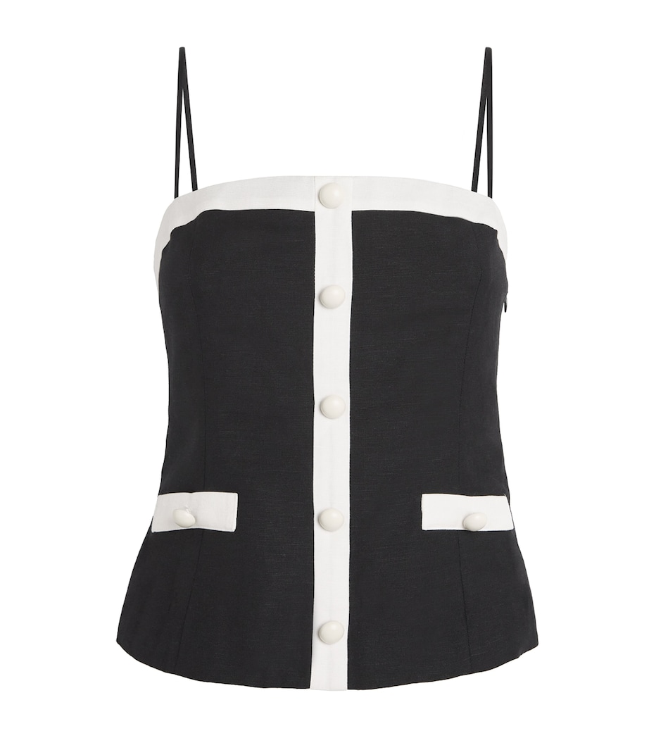 Linen-Blend Eleanor Cami Top BLACK MULTI Image 1