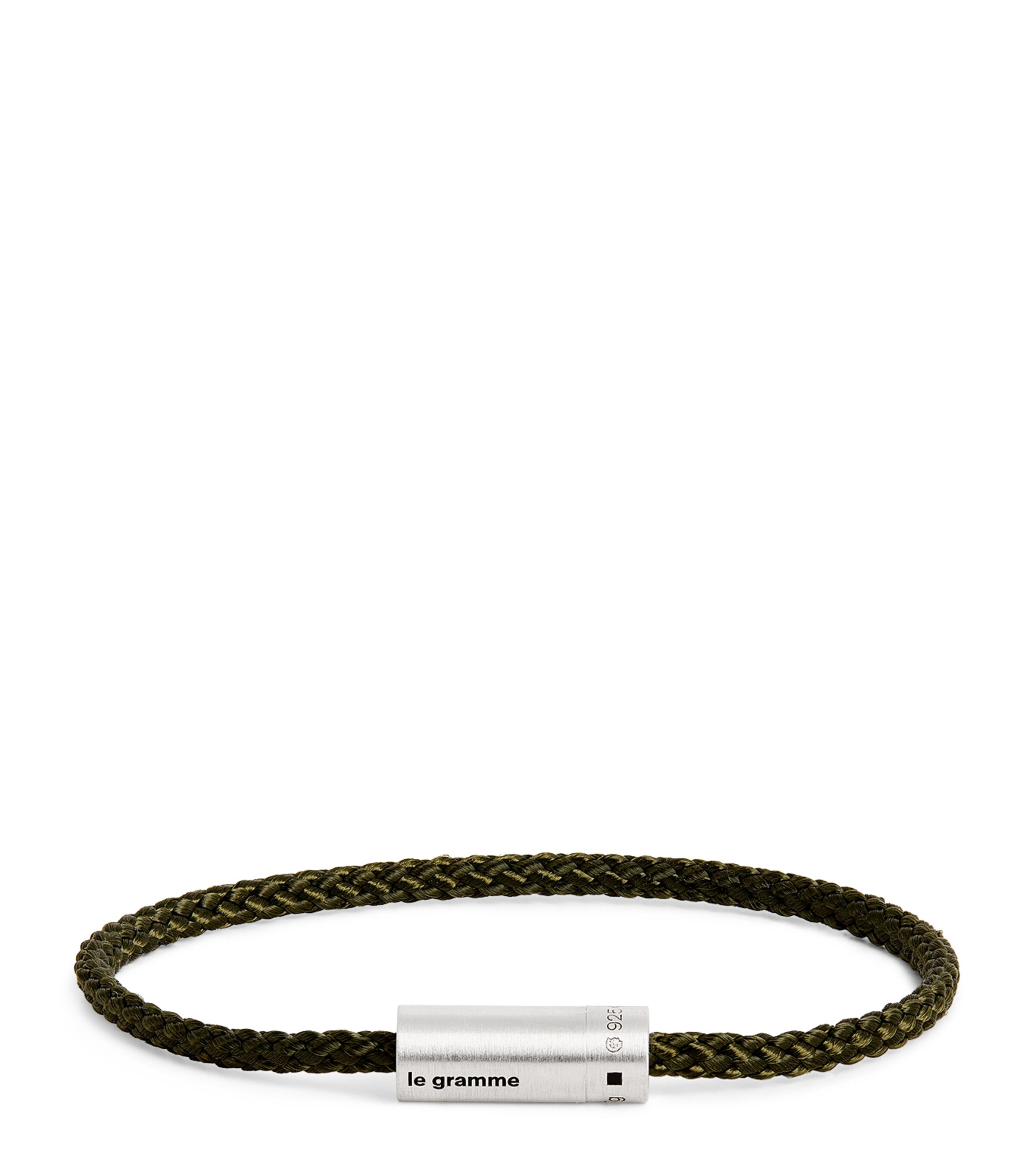 Le Gramme Sterling Silver Nato 7g Cable Bracelet Khaki Image 1