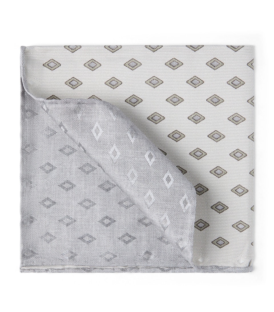 Brunello Cucinelli Silk Printed Pocket Square