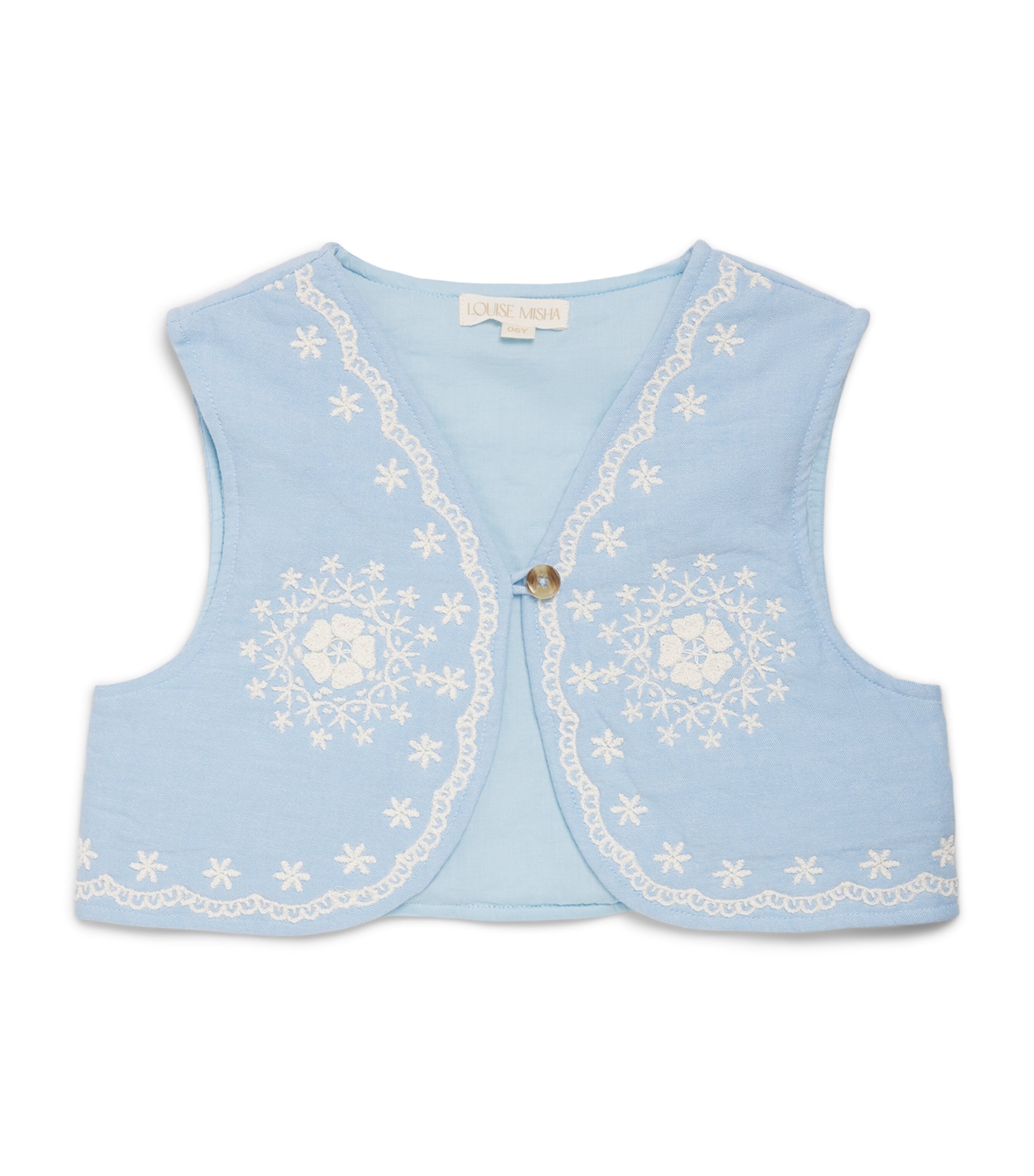 Louise Misha Organic Cotton Marisol Vest (3-10 Years) Oxford Blue Image 1