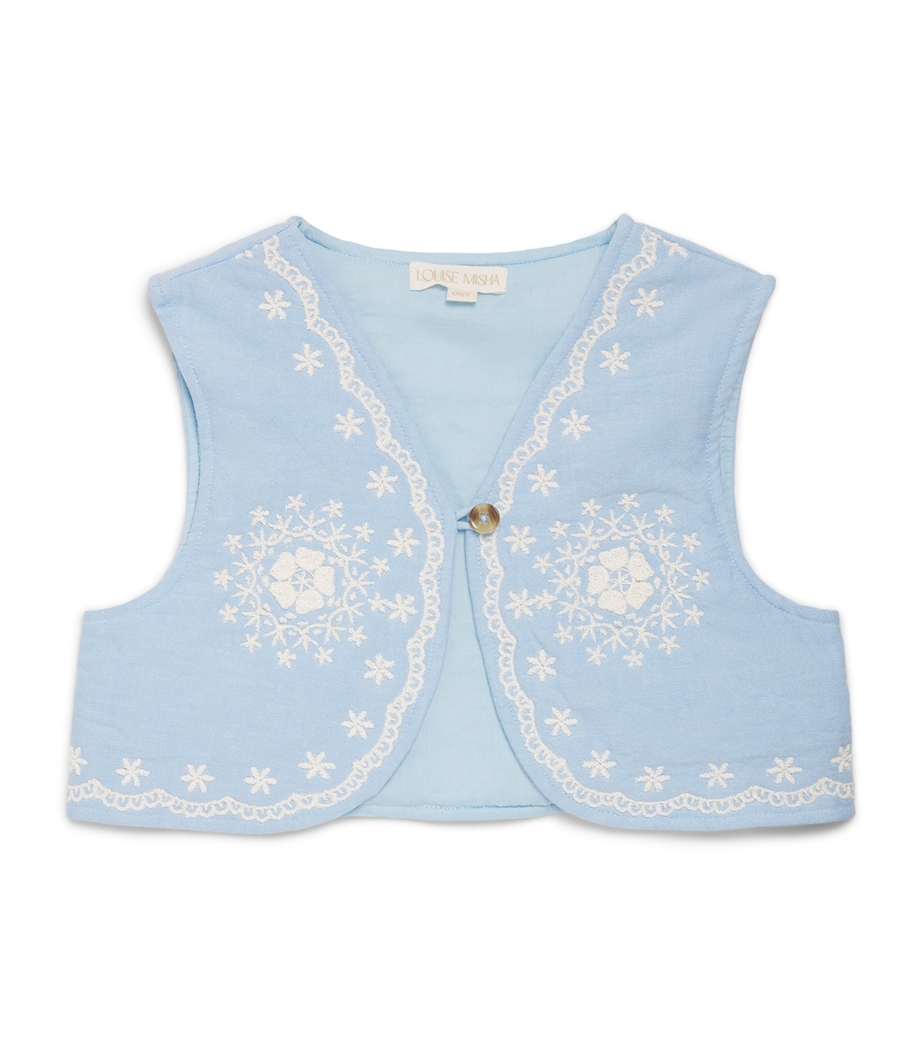 Louise Misha Organic Cotton Marisol Vest (3-10 Years) Oxford Blue Image 1