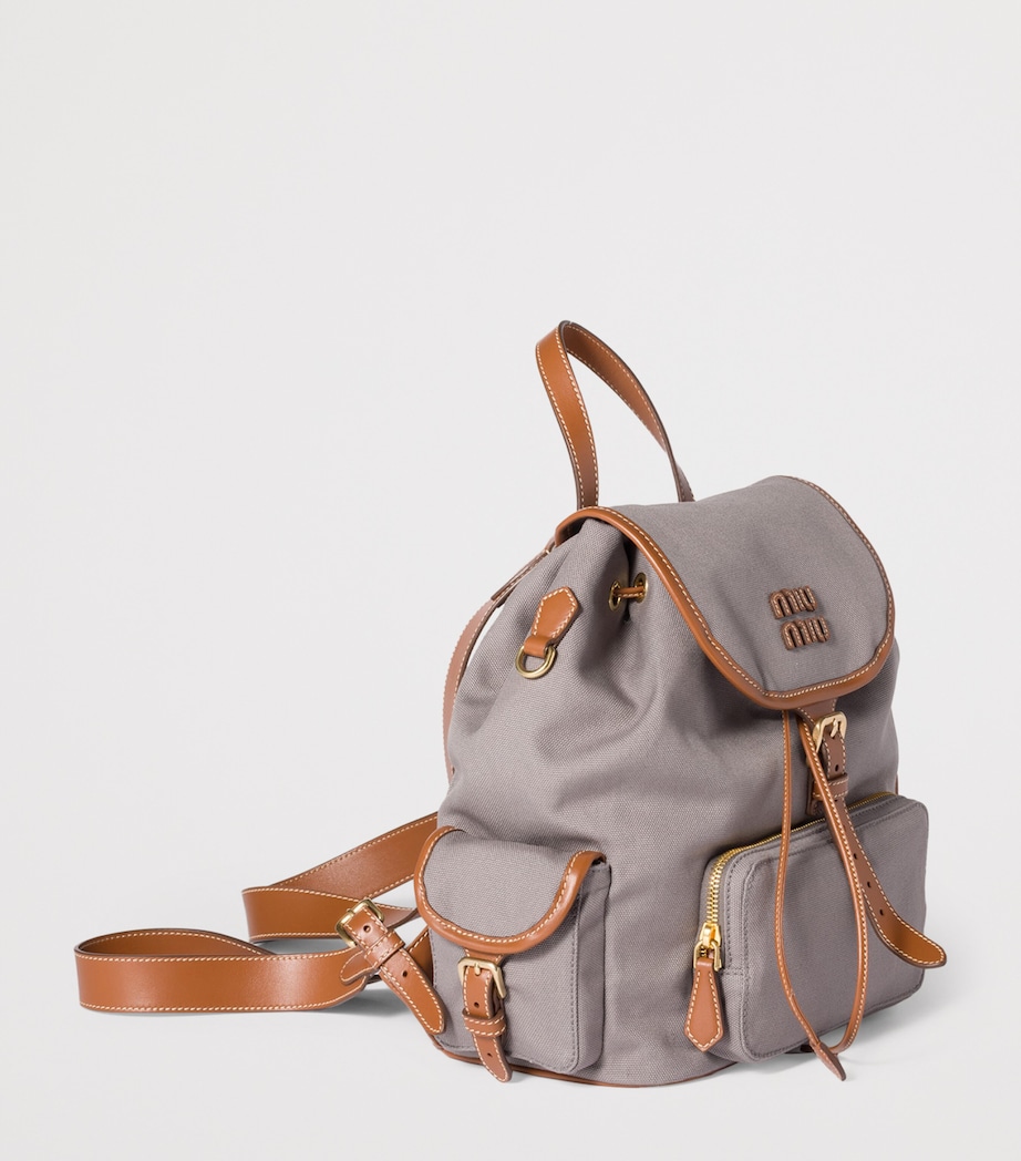 Canvas-Leather Backpack F04KC Image 2