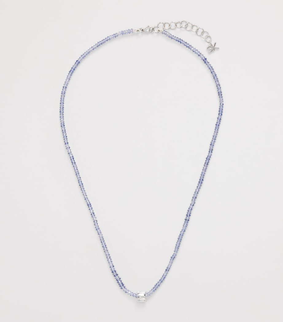 Suzanne Kalan White Gold and Iolite Infinite Beaded Necklace Wg/iol Image 3