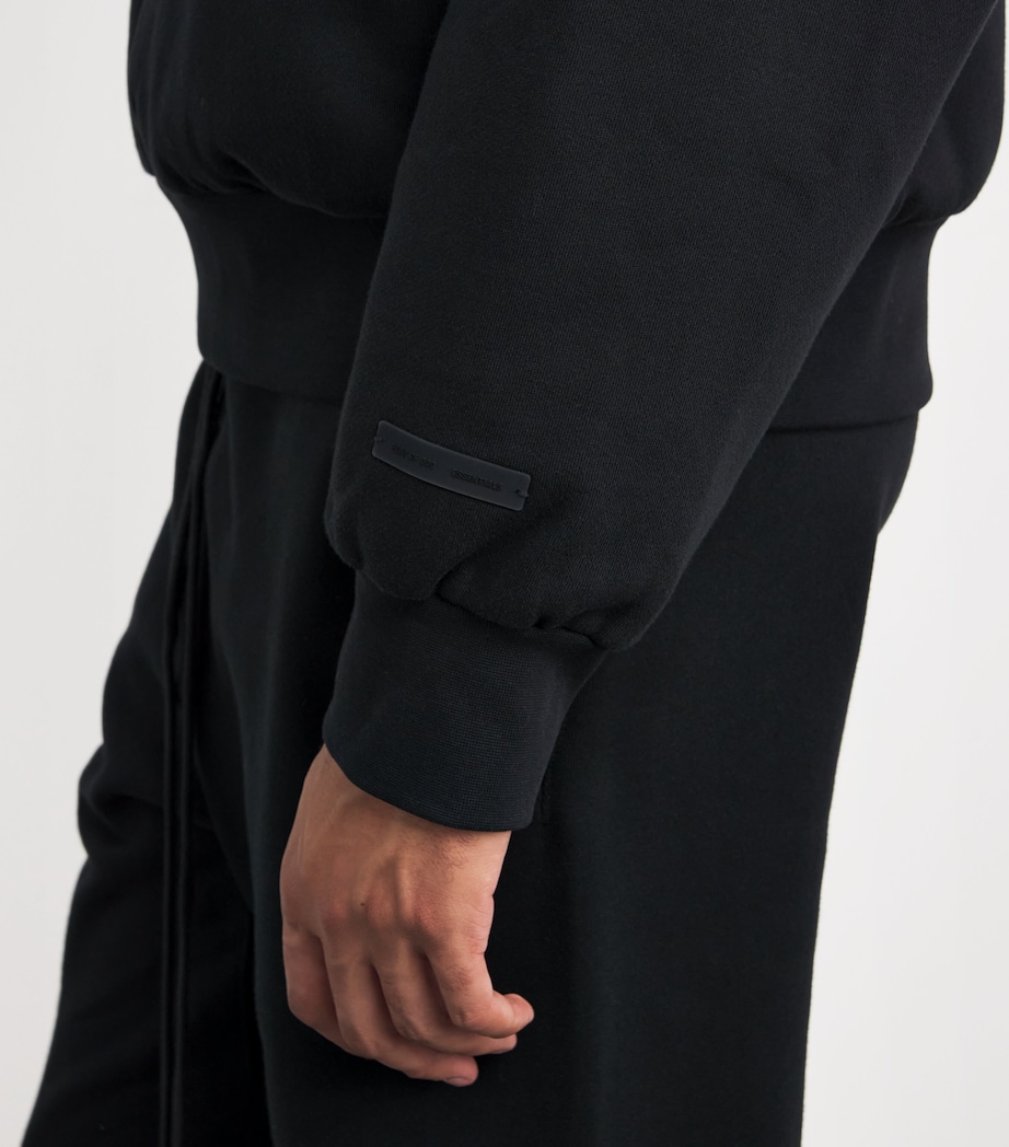 Cotton-Blend Back Logo Sweatshirt JET BLACK Image 6