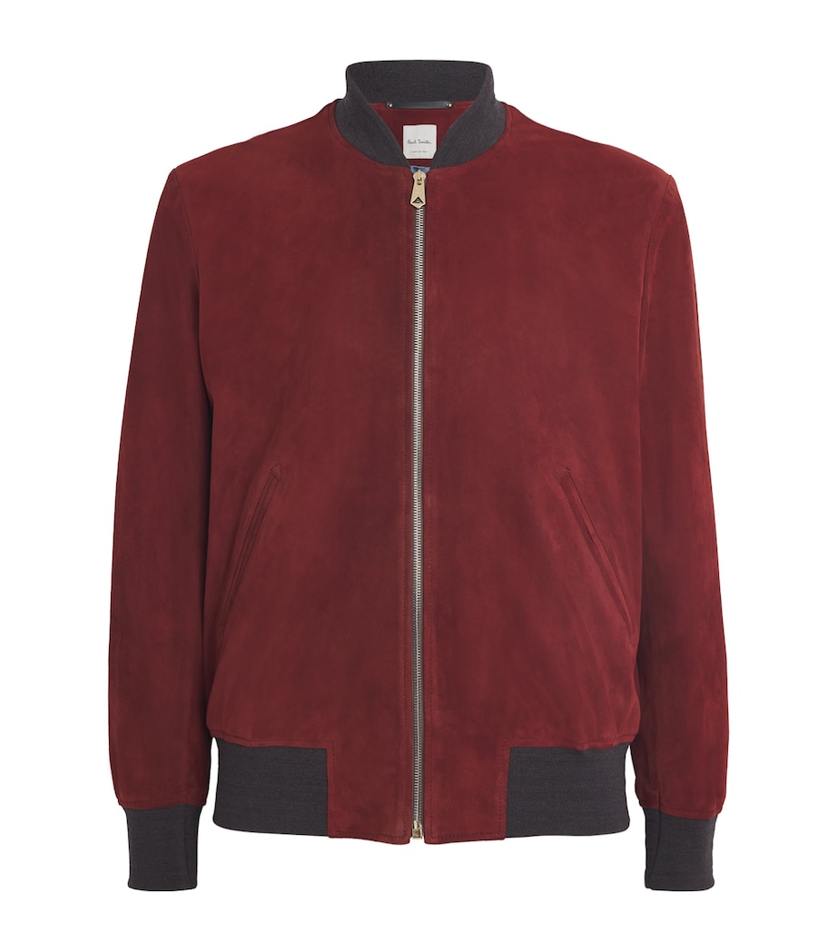 Suede Bomber Jacket 26A_BRICK_RED Image 1