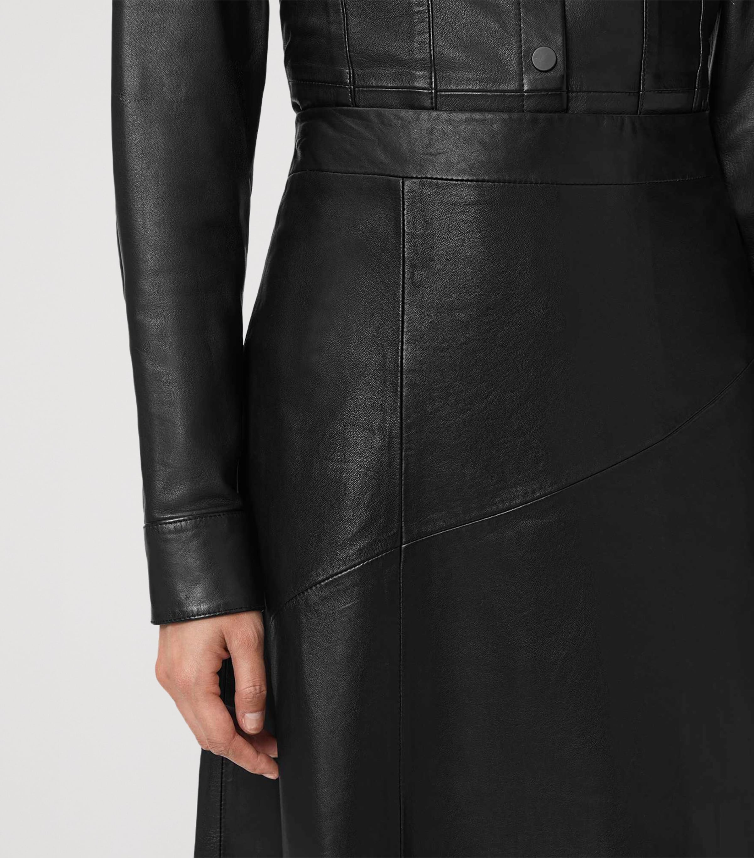 Gia Lea Leather Skirt BLACK Image 7