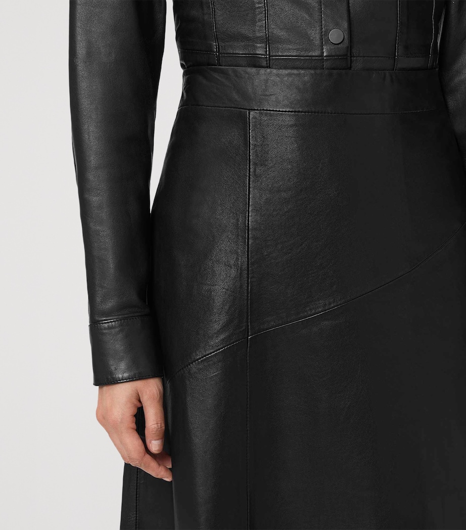 Gia Lea Leather Skirt BLACK Image 7