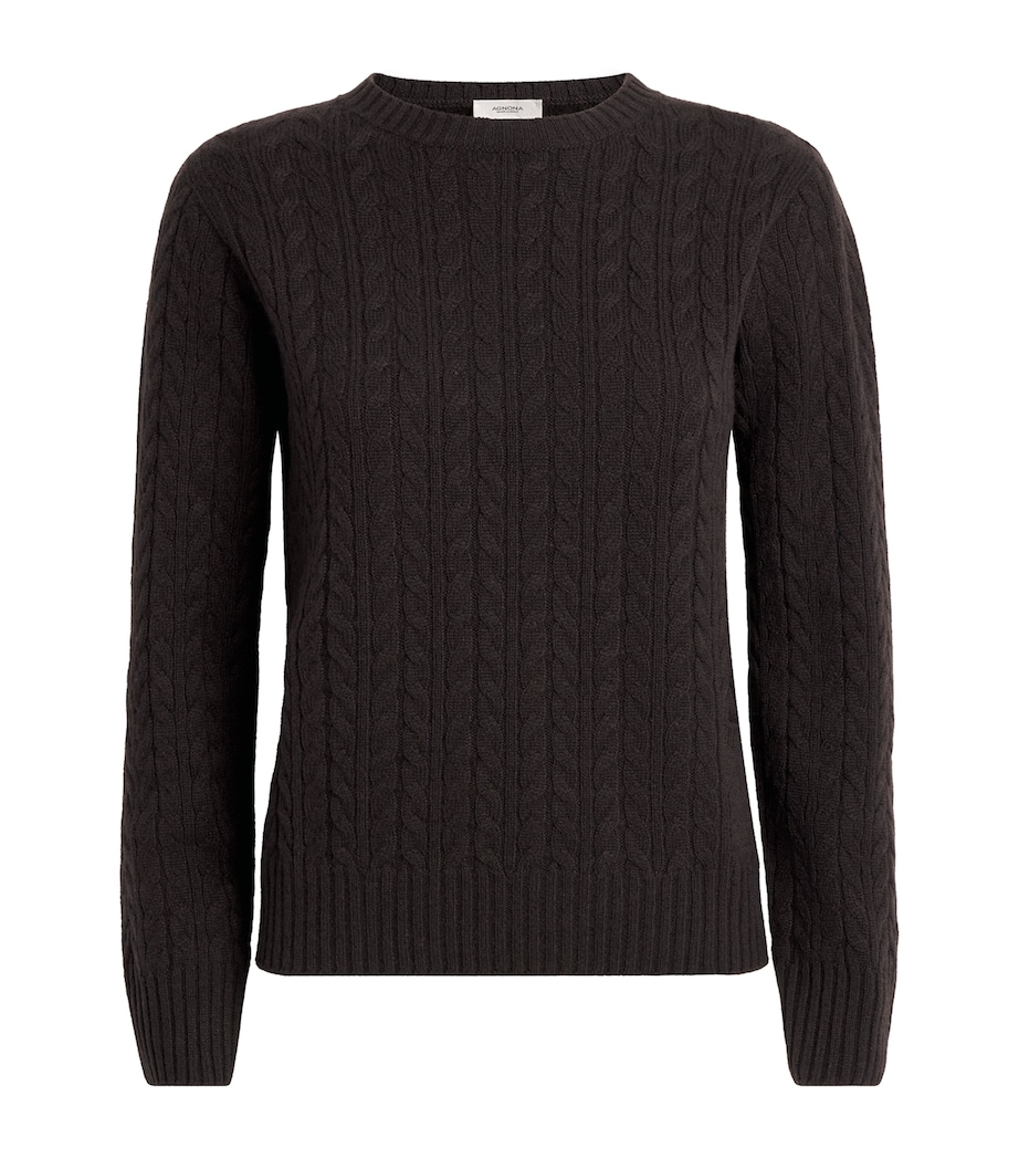 Agnona Womens Cashmere Lipstick Sweater Dark Brown Ebony Image 1