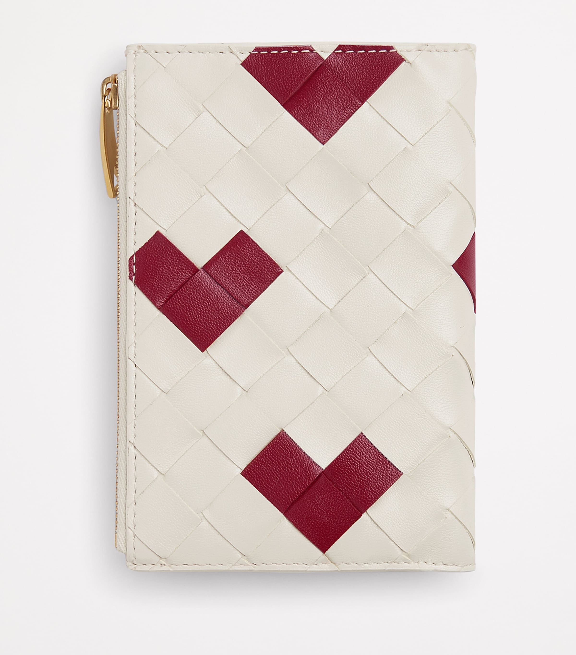 Medium Leather Intrecciato Weave Heart Bi-Fold Wallet 9140 Image 3