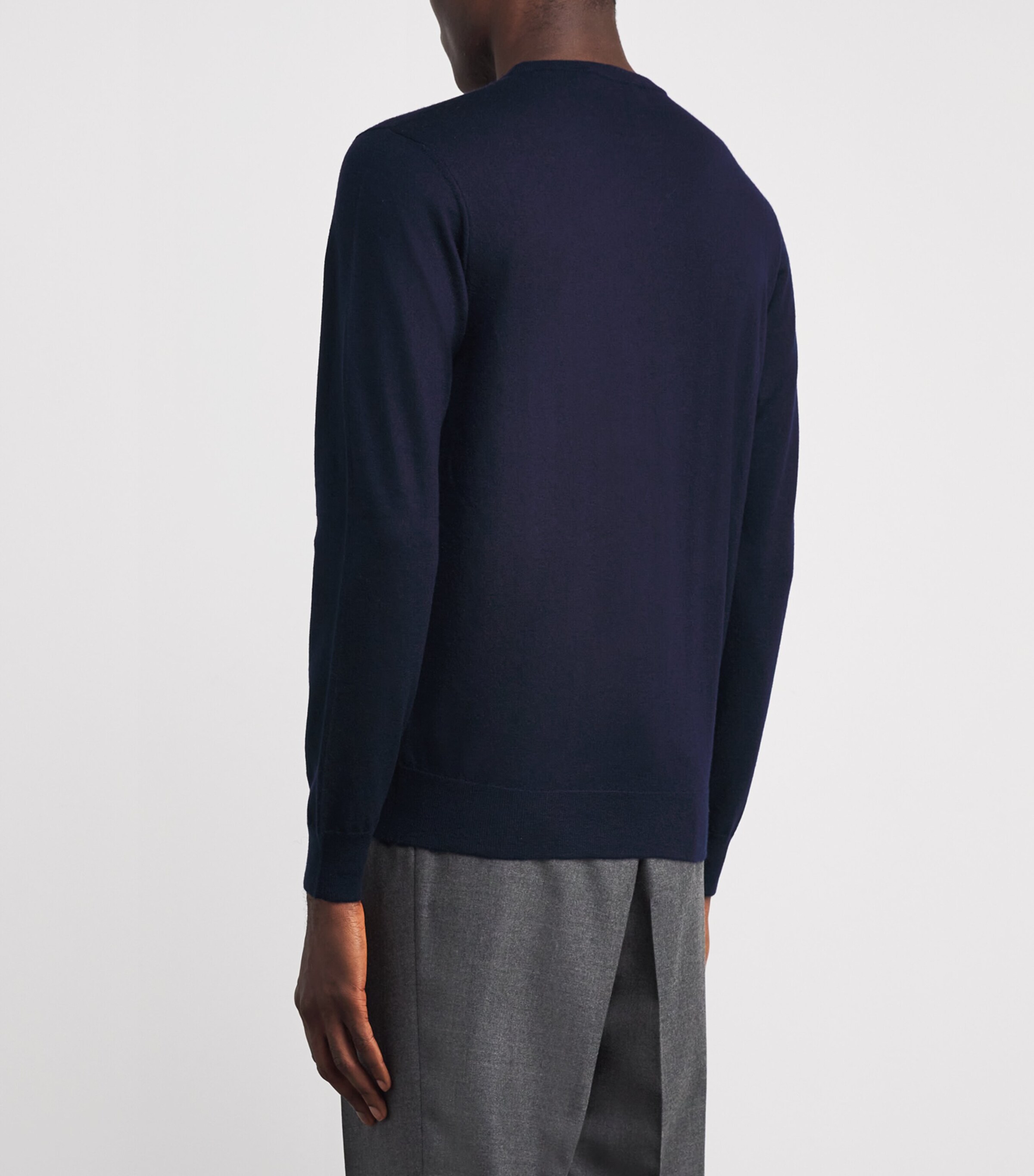 Ralph Lauren Purple Label Mens Cashmere Crew-Neck Sweater Navy Image 4
