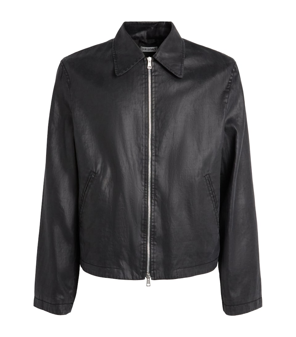 Our Legacy Faux Leather Worker Jacket Lcqur Blk Miror Tncl