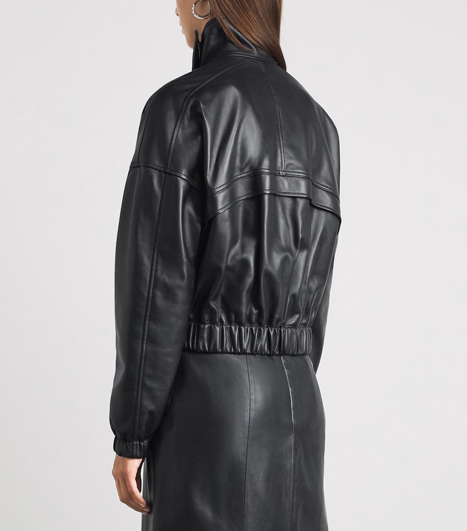 Vince Womens Asymmetric Lambskin Jacket Black Image 5