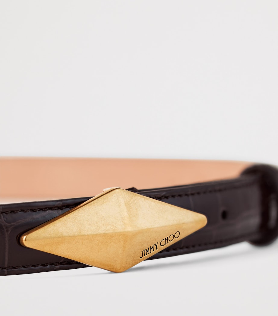 Leather Diamond Clasp Belt SAMBUCO/GOLD Image 3