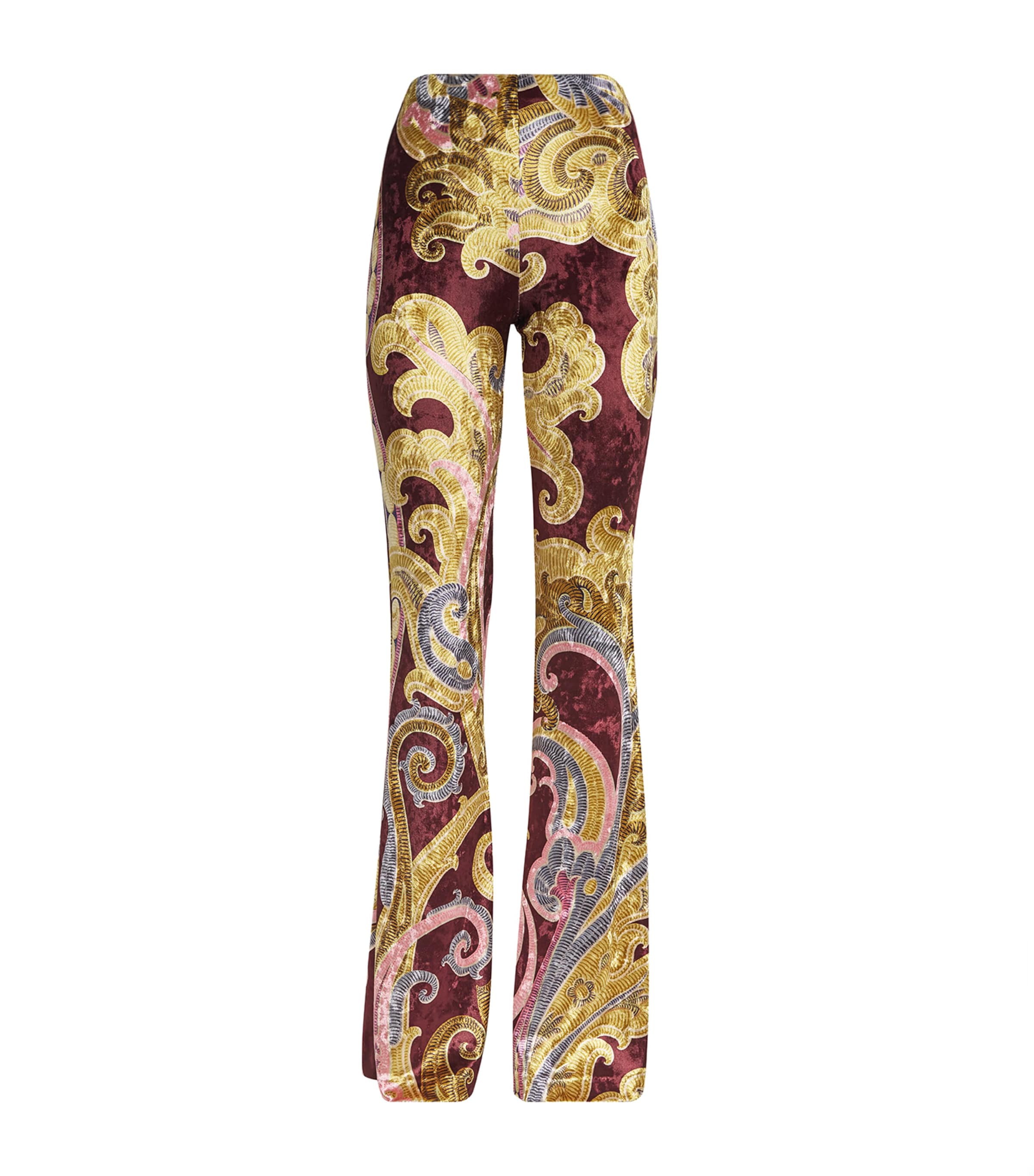 Etro Stretch-velvet Paisley Trousers