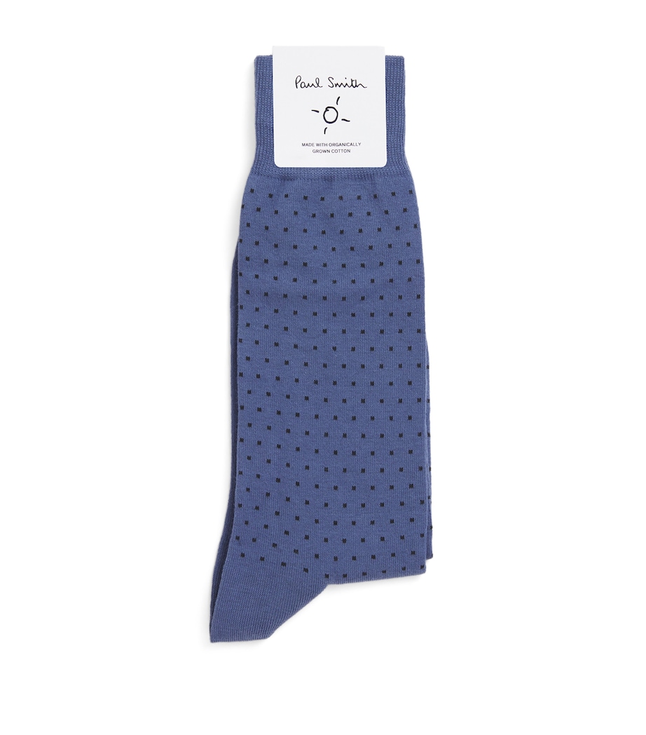 Organic Cotton-Blend Polka Dot Socks BLUE Image 1