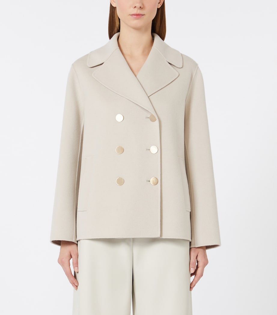 Virgin Wool Double-Breasted Coat SAND Image 3