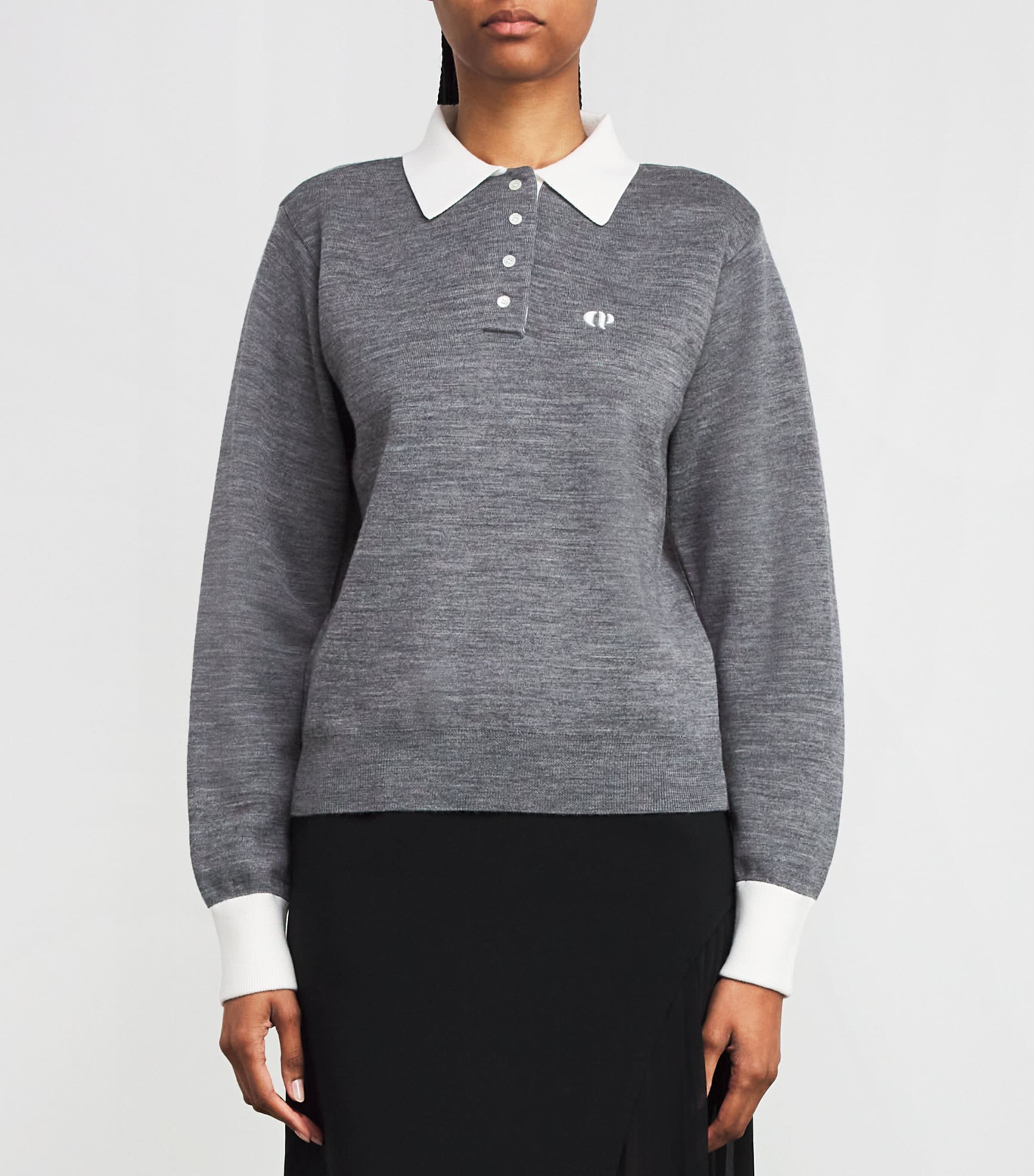 Knitted Logo Polo Shirt ANTHRACITE Image 3