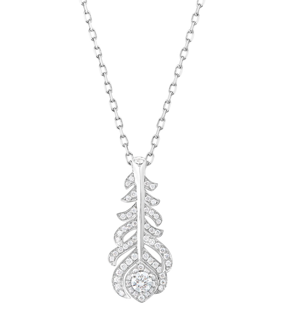 Boucheron XS White Gold and Diamond Plume de Paon Necklace Yellow Gold Image 3