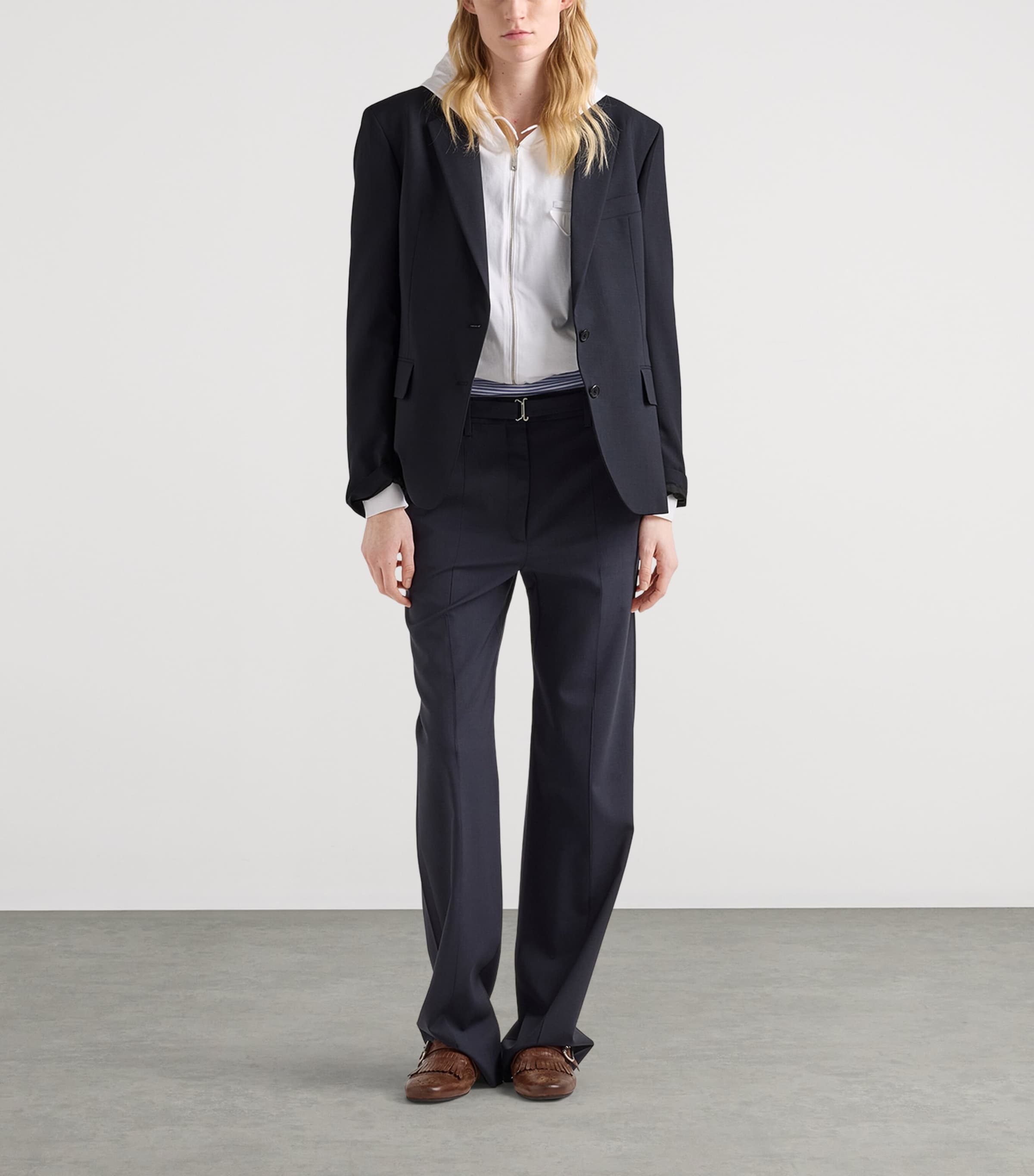 Prada Womens Wool Single-Breasted Blazer Image 2