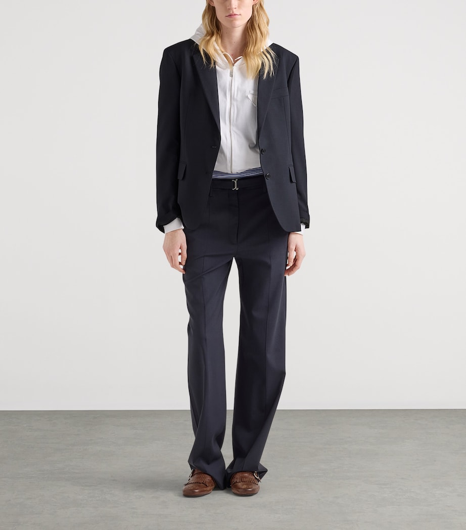 Prada Womens Wool Single-Breasted Blazer Image 2