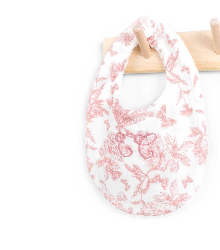 Embroidered Toile de Jouy Bib 34 BLUSH Image 2