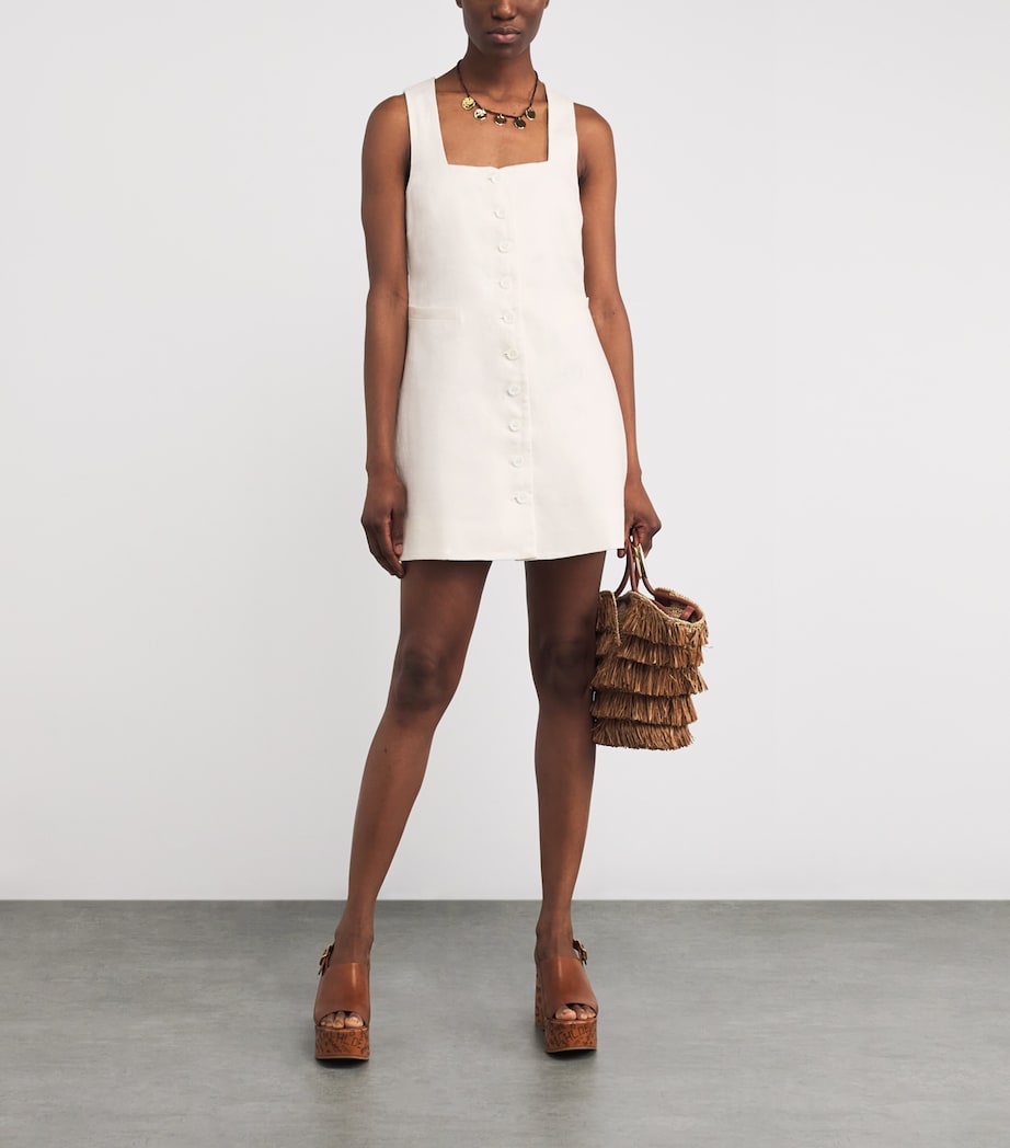 Linen Jaques Mini Dress WHITE Image 2