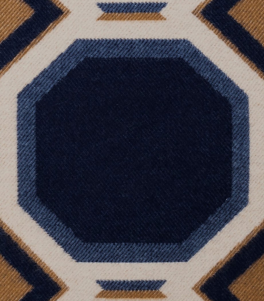 Wool-Cashmere Deco 003 Throw (135cm x 220cm) 8E30 - BLUE/CREAM Image 5