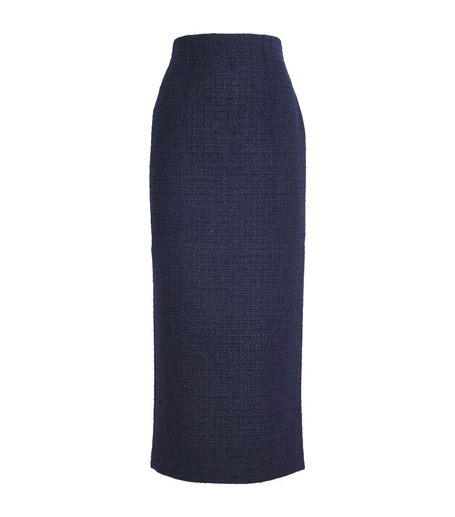 Bouclé Midi Skirt NAVY Image 1