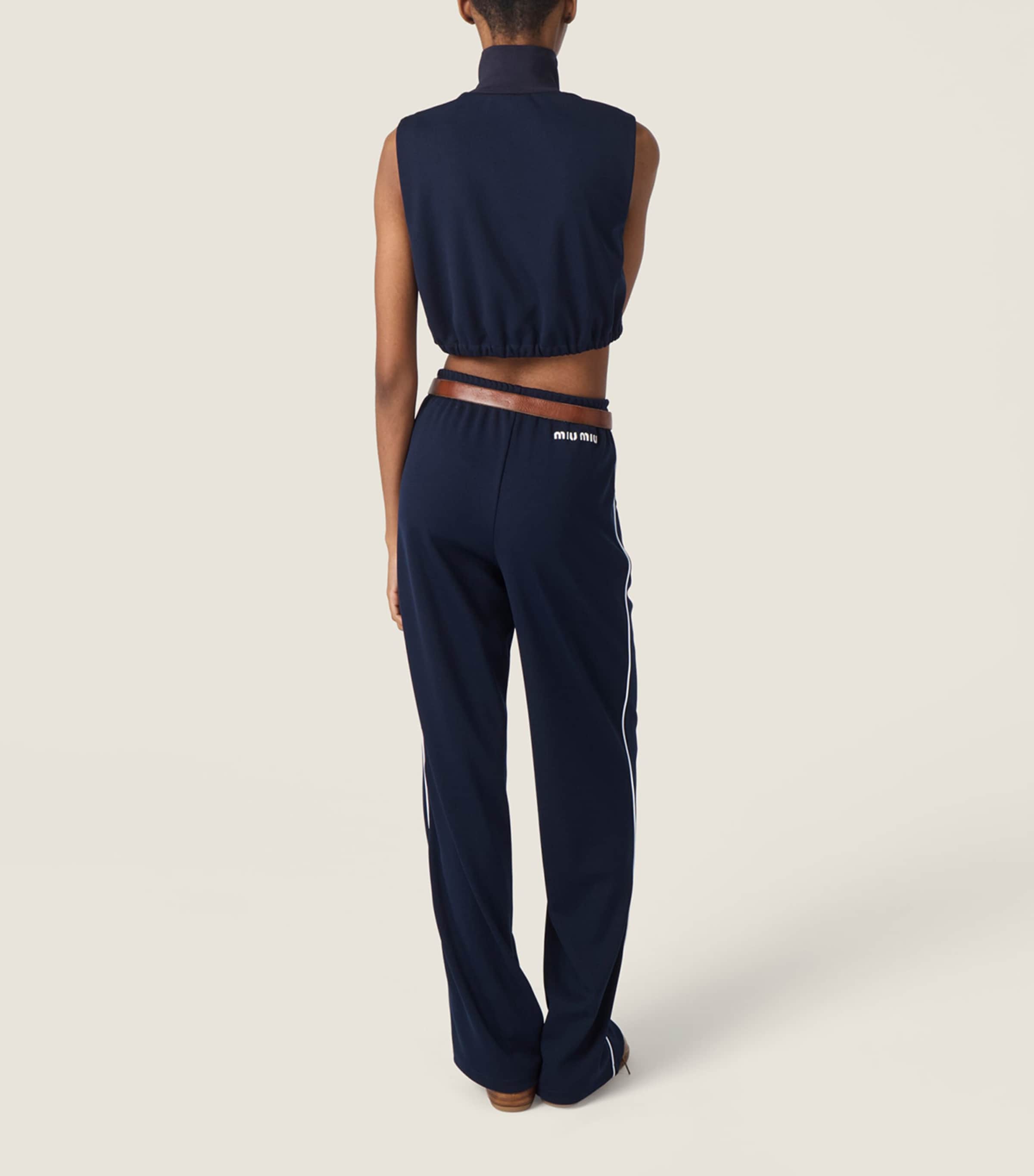 Miu Miu Womens Technical Logo Crop Top Image 3