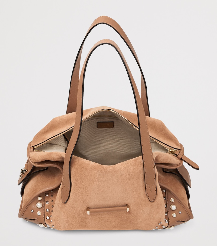 Suede Bar Holdall Bag TOFFEE/IVORY/SHINY G Image 4