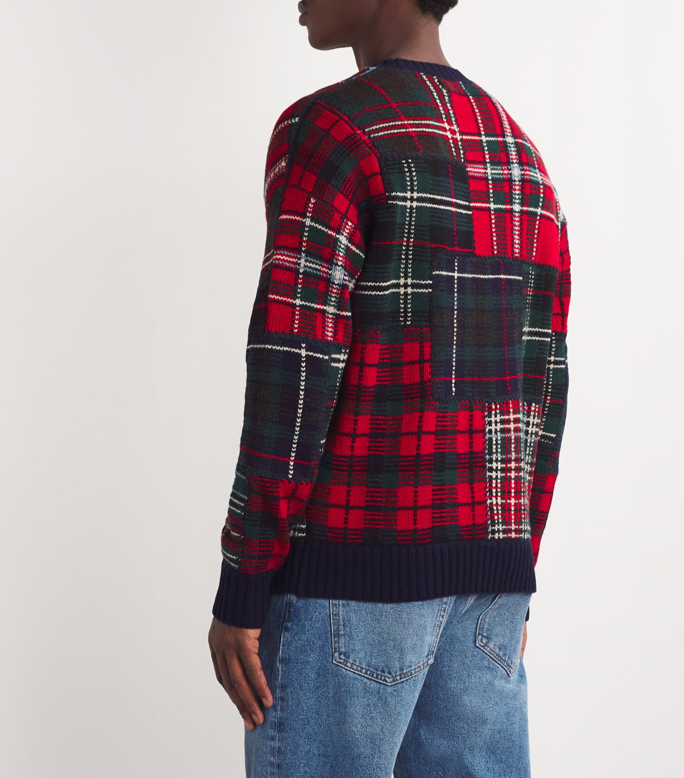 Wool-Blend Patchwork Sweater BLUE Image 4