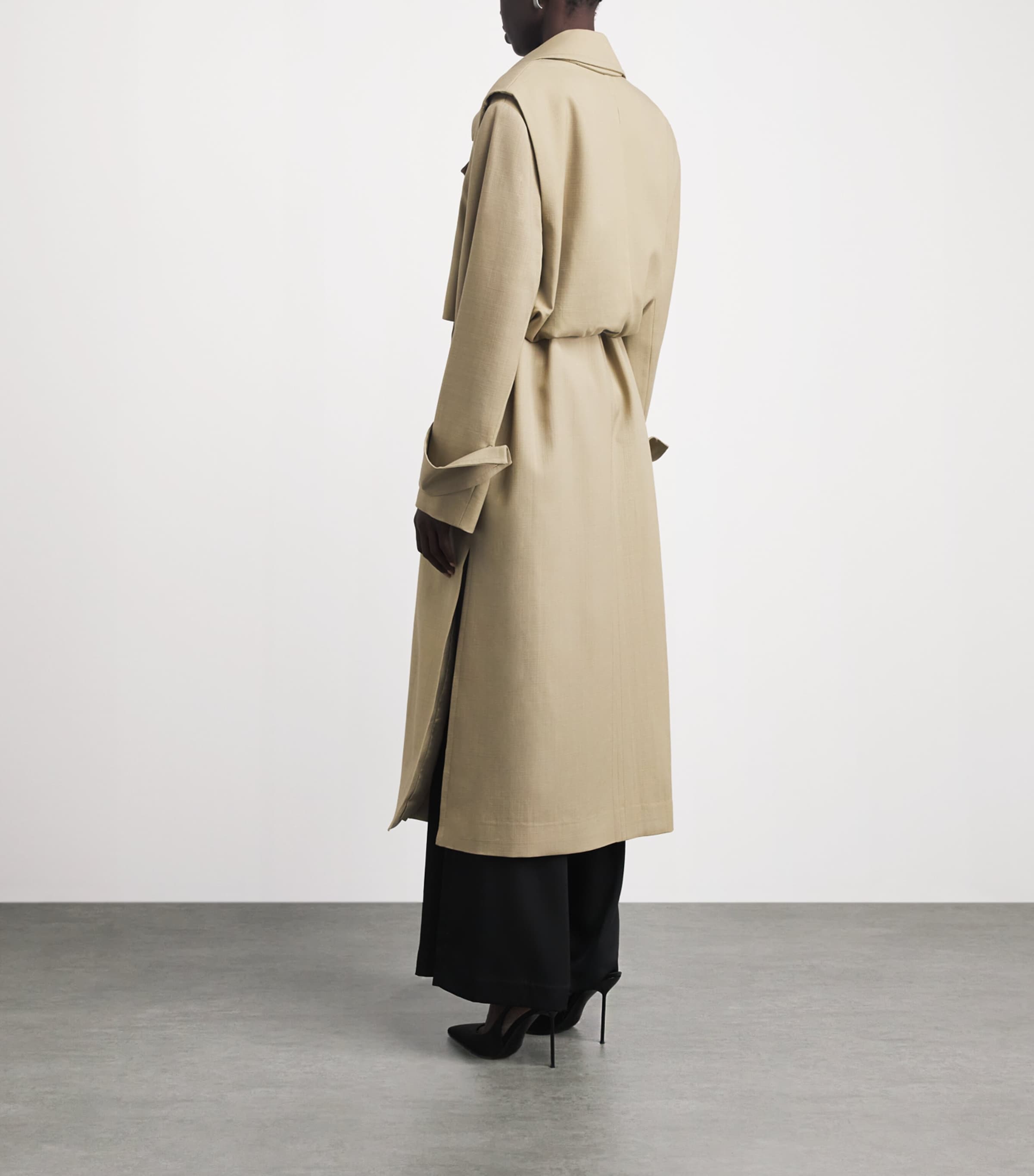 CAMILLA AND MARC Womens Wool Omar Trench Coat Sand Image 6
