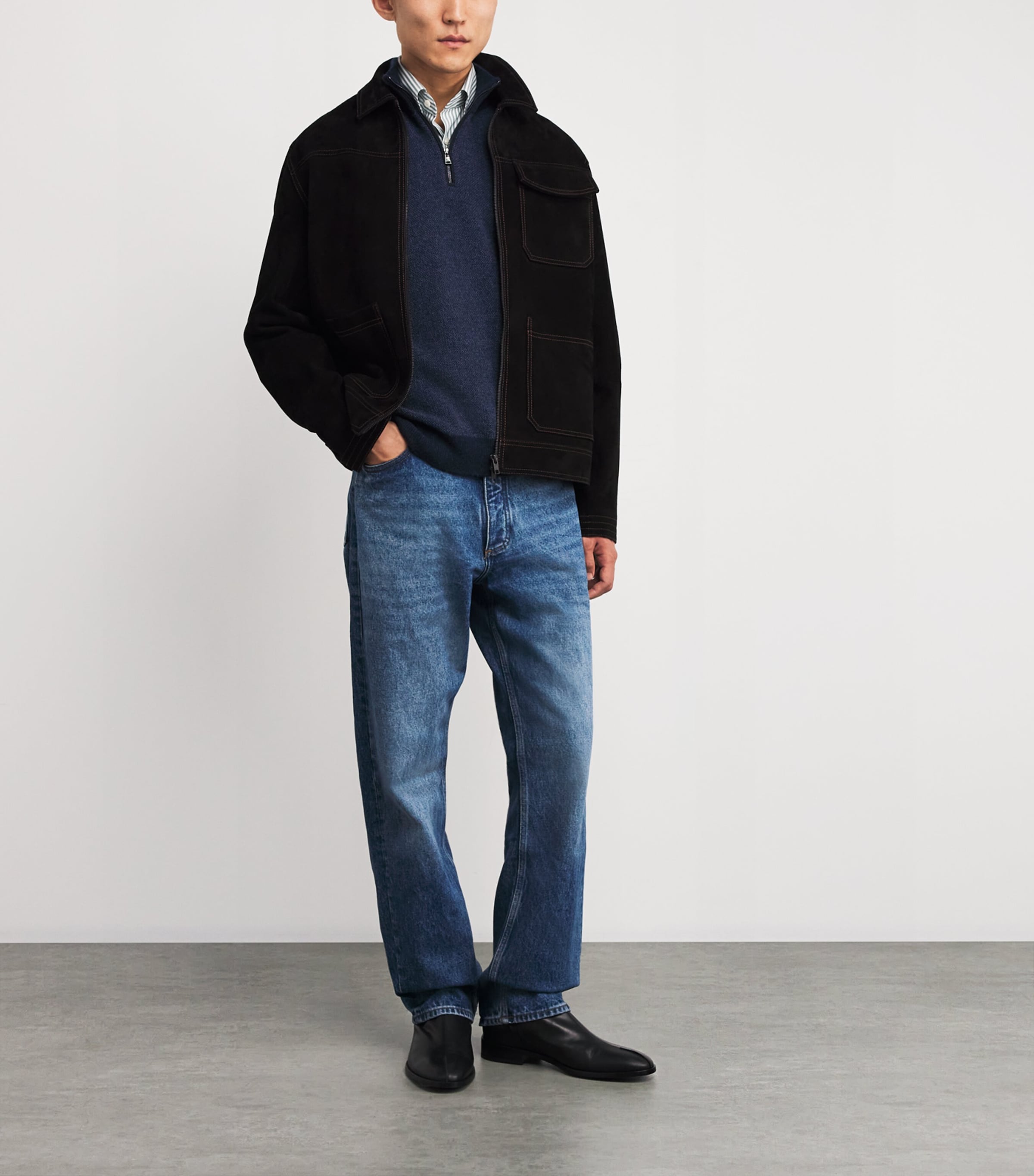 Cashmere Quarter-Zip Sweater  CHAIRMAN NAVY Image 2